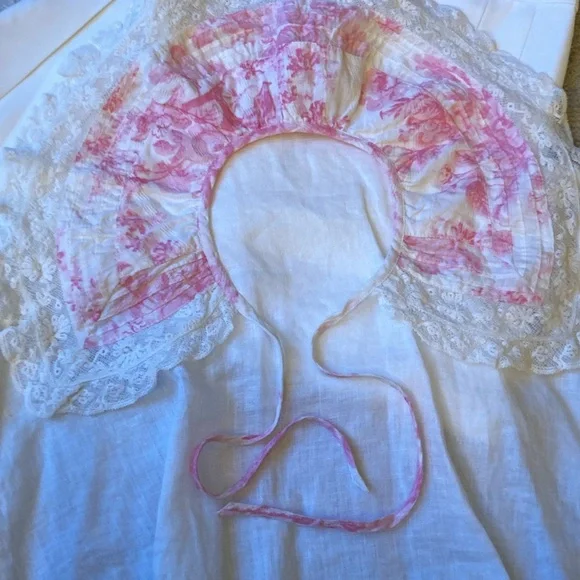 LoveShackFancy collar pink floral and off white lace collar - Picture 7 of 10